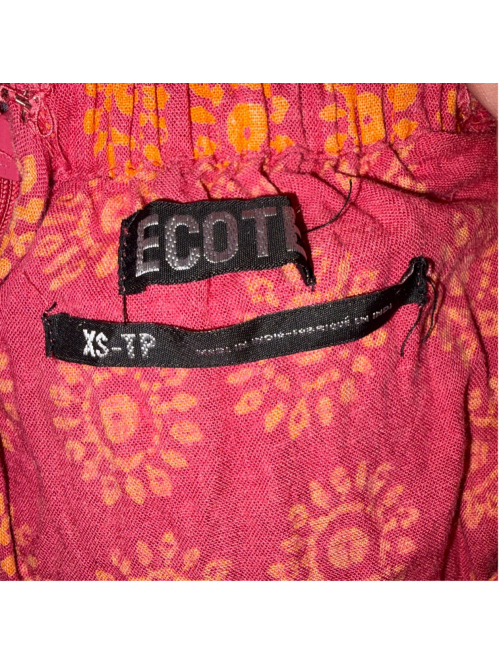 Women's Ecote Red Orange Floral Jumpsuit XSP - Picture 3 of 3